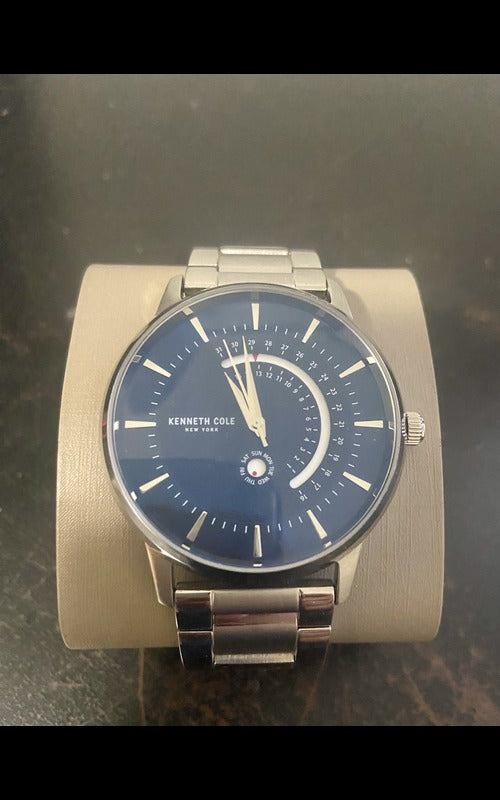 Kenneth Cole 41mm - Silver Bracelet/Blue Dial